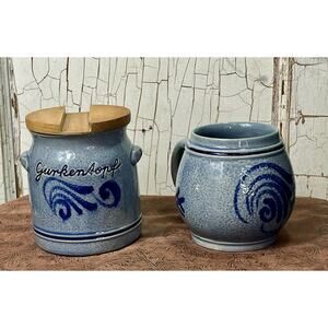 German Stoneware Westerwald Gurkenkop Fermentation Crock & Stein Marzi & Remy